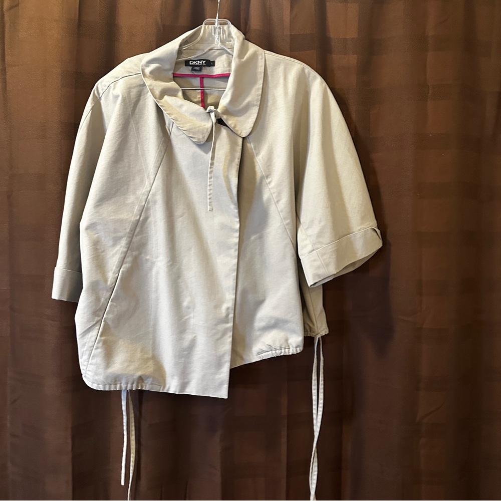 DKNY Khaki Wrap Jacket with Ties size large